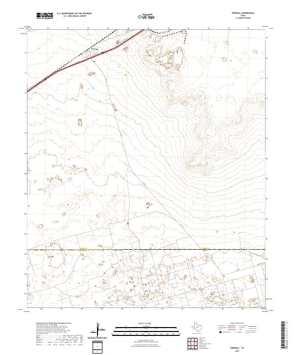 Penwell, TX — USGS 7.5-minute topo (2022)