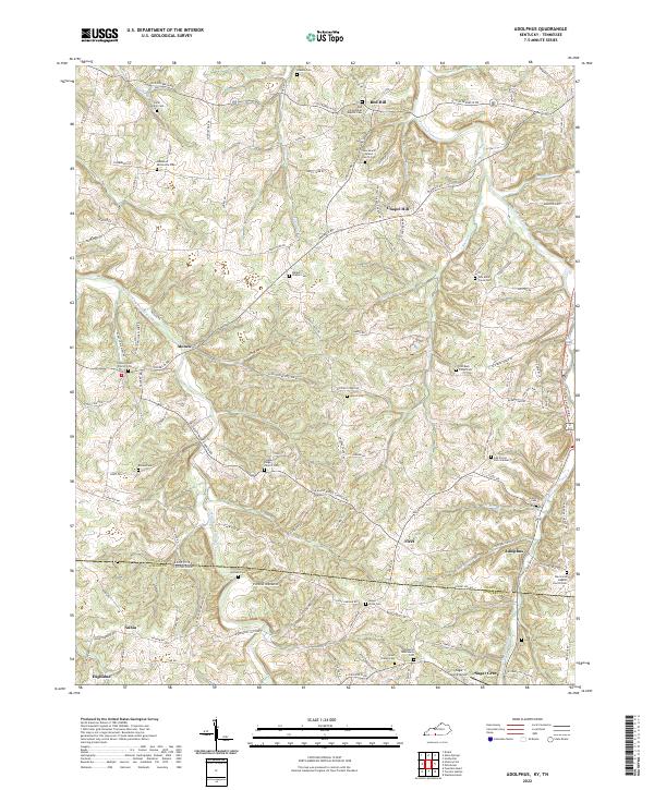 Adolphus, KY-TN — USGS 7.5-minute topo (2022)