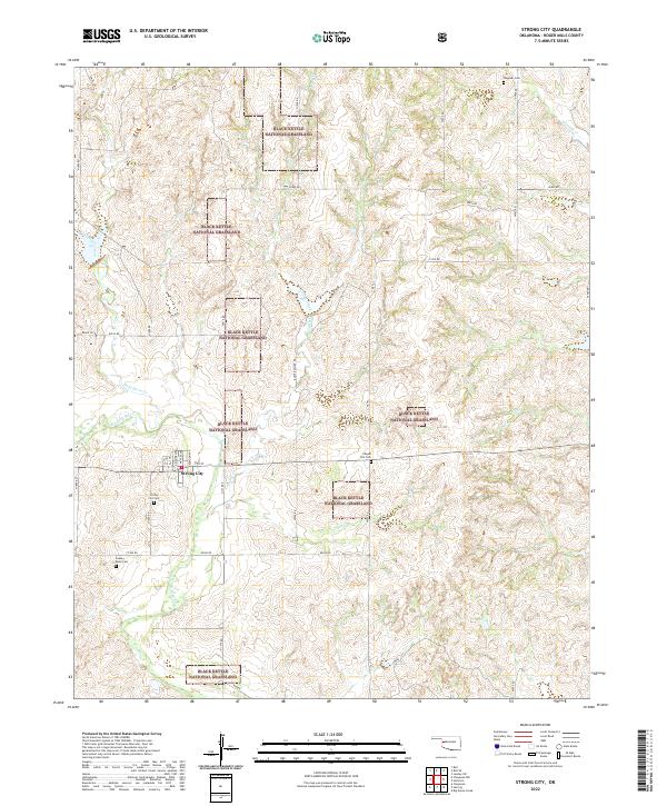 Strong City, OK — USGS 7.5-minute topo (2022)