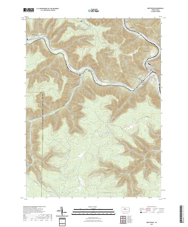 Driftwood, PA — USGS 7.5-minute topo (2023)