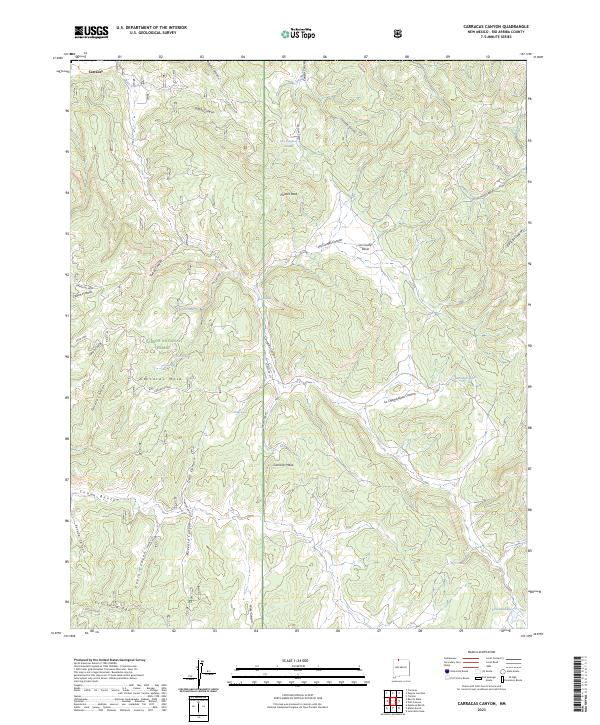 Carracas Canyon, NM — USGS 7.5-minute topo (2023)