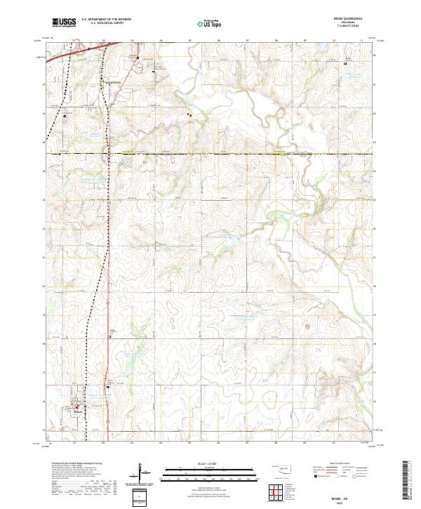 Bessie, OK — USGS 7.5-minute topo (2022)