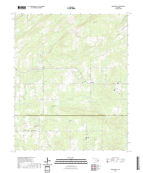 Spencerville, OK — USGS 7.5-minute topo (2022)