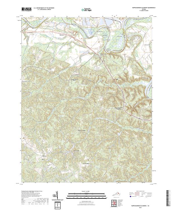 Rappahannock Academy, VA — USGS 7.5-minute topo (2022)