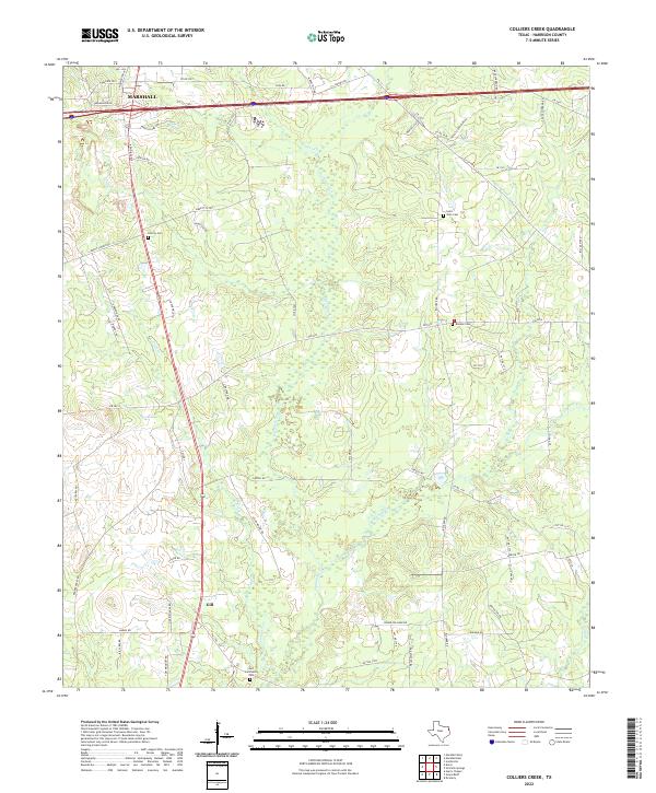 Colliers Creek, TX — USGS 7.5-minute topo (2022)