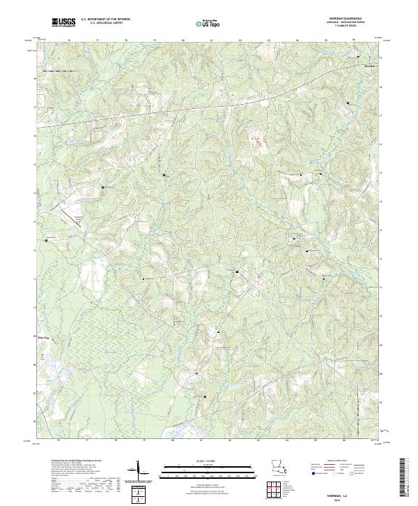 Sheridan, LA — USGS 7.5-minute topo (2024)