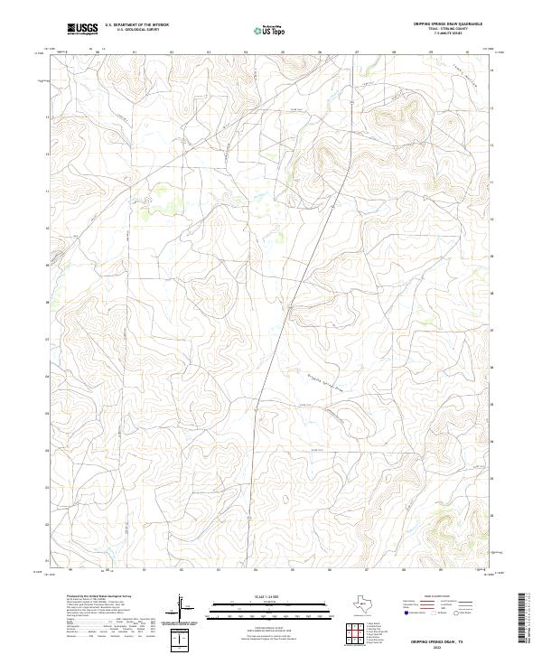 Dripping Springs Draw, TX — USGS 7.5-minute topo (2022)