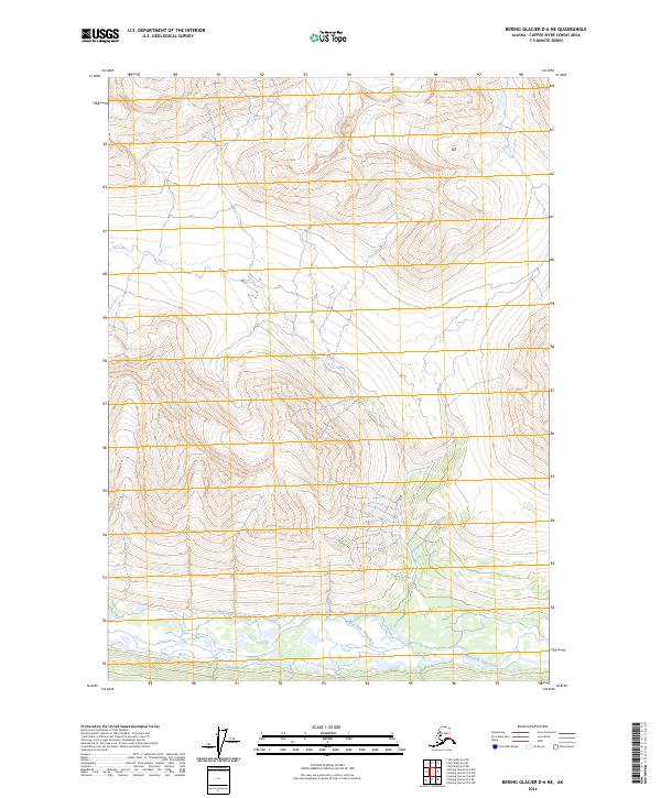 Bering Glacier D-6 NE, AK — USGS 7.5-minute topo (2024)