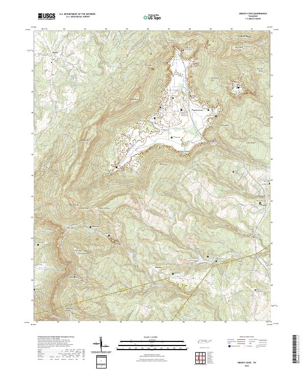 Grassy Cove, TN — USGS 7.5-minute topo (2022)