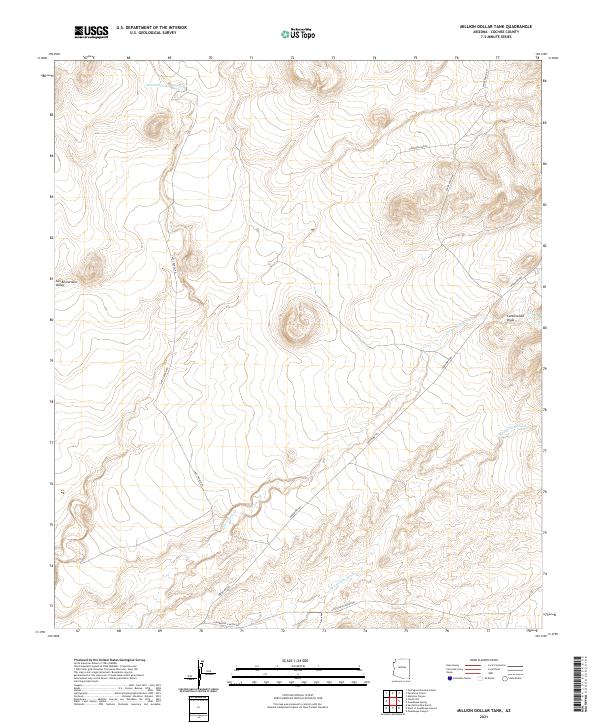Million Dollar Tank, AZ — USGS 7.5-minute topo (2021)