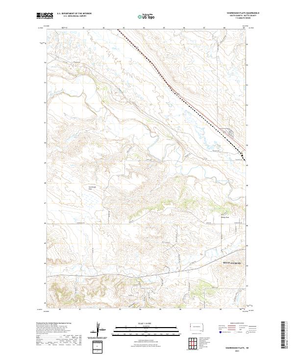 Sourdough Flats, SD — USGS 7.5-minute topo (2021)