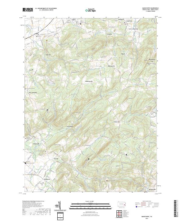 Manatawny, PA — USGS 7.5-minute topo (2023)