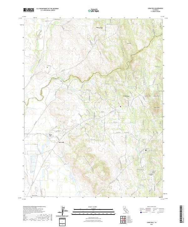 Loma Rica, CA — USGS 7.5-minute topo (2021)
