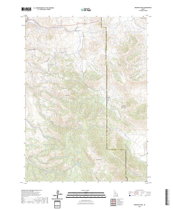 Sedgwick Peak, ID — USGS 7.5-minute topo (2023)