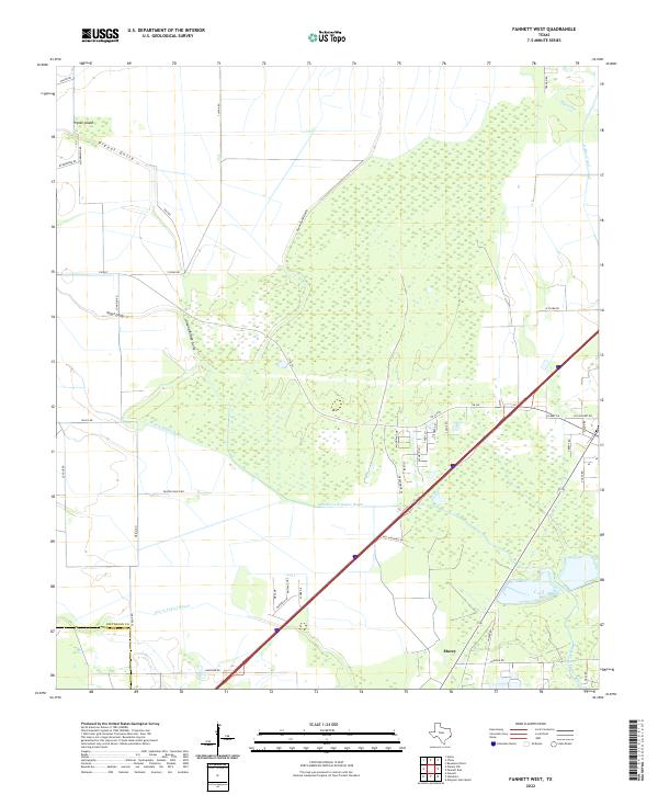 Fannett West, TX — USGS 7.5-minute topo (2022)