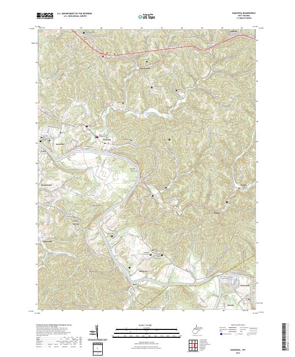 Kanawha, WV — USGS 7.5-minute topo (2023)