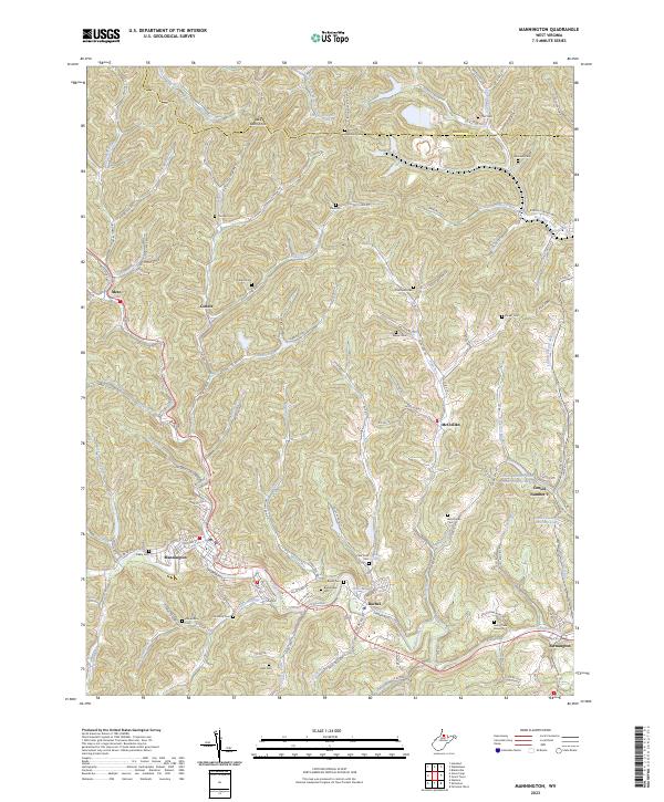 Mannington, WV — USGS 7.5-minute topo (2023)
