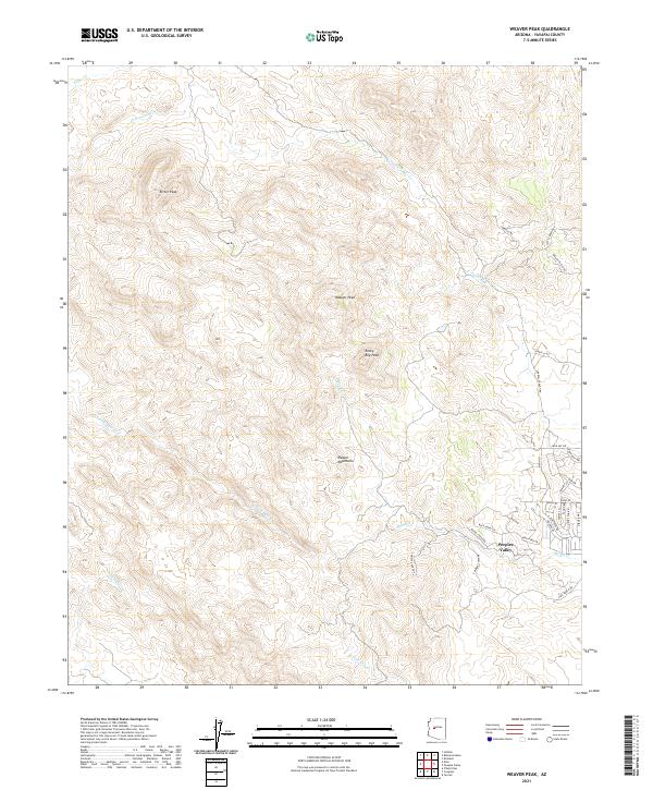Weaver Peak, AZ — USGS 7.5-minute topo (2021)