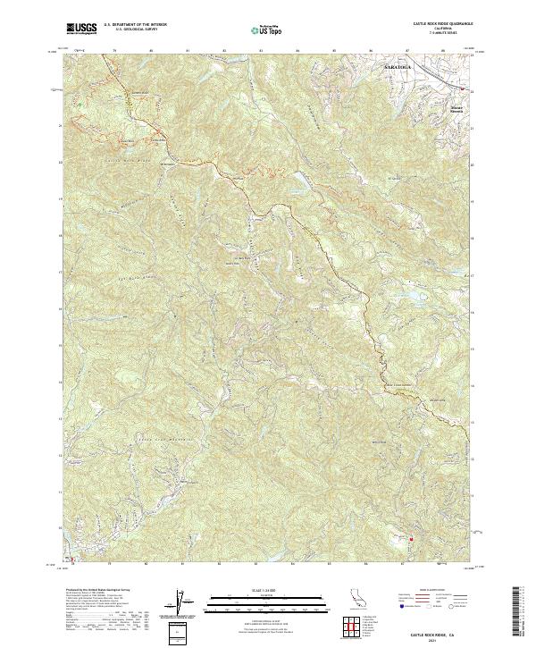 Castle Rock Ridge, CA — USGS 7.5-minute topo (2021)
