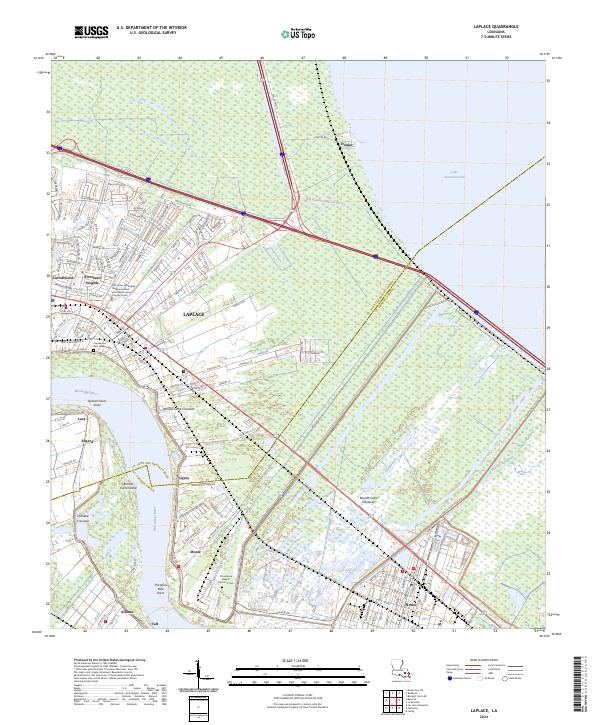 Laplace, LA — USGS 7.5-minute topo (2024)