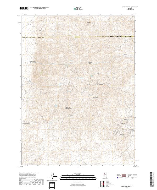 Woody Canyon, NV — USGS 7.5-minute topo (2021)