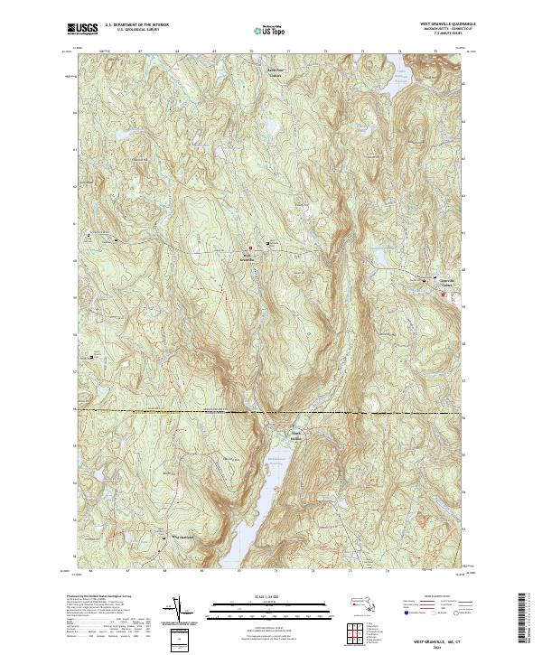 West Granville, MA-CT — USGS 7.5-minute topo (2024)