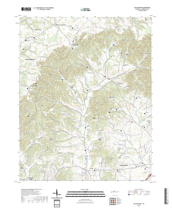 Cottontown, TN — USGS 7.5-minute topo (2022)