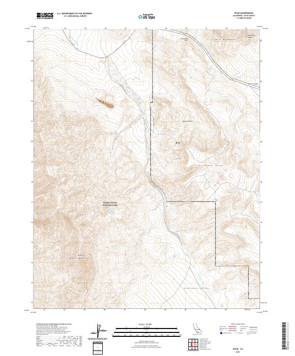 Ryan, CA — USGS 7.5-minute topo (2021)