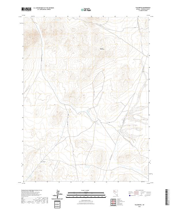 Placerites, NV — USGS 7.5-minute topo (2021)
