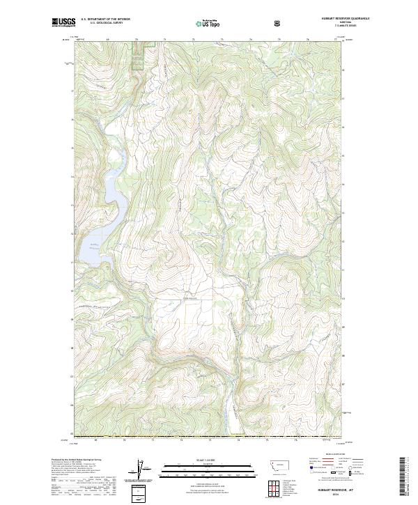 Hubbart Reservoir, MT — USGS 7.5-minute topo (2024)