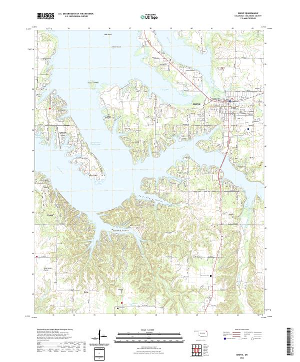 Grove, OK — USGS 7.5-minute topo (2022)