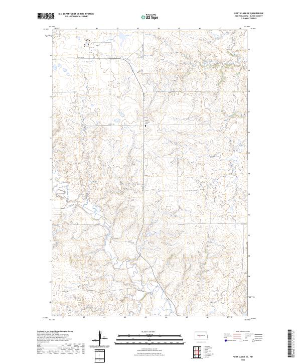 Fort Clark SE, ND — USGS 7.5-minute topo (2024)