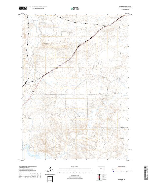 Shawnee, WY — USGS 7.5-minute topo (2021)