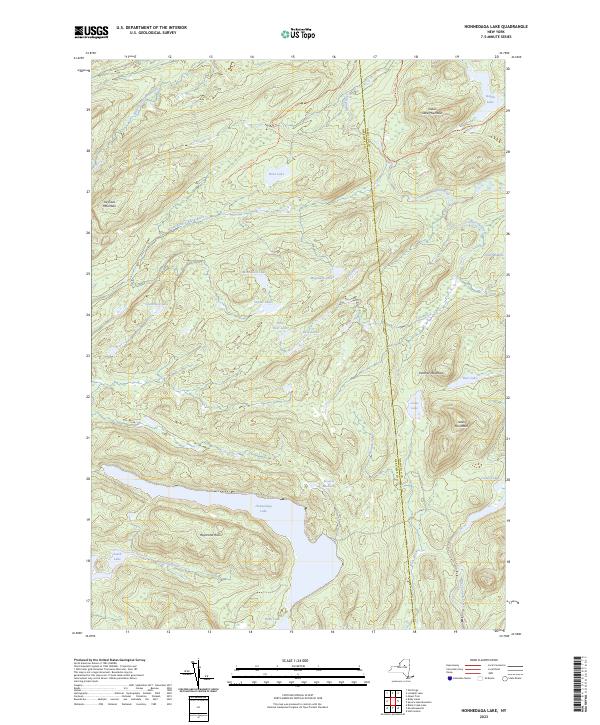 Honnedaga Lake, NY — USGS 7.5-minute topo (2023)