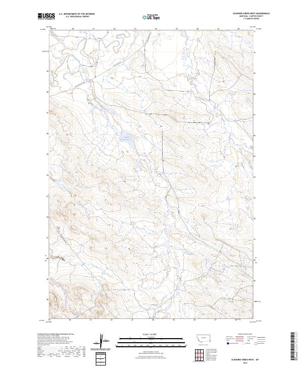 Elkhorn Creek West, MT — USGS 7.5-minute topo (2024)