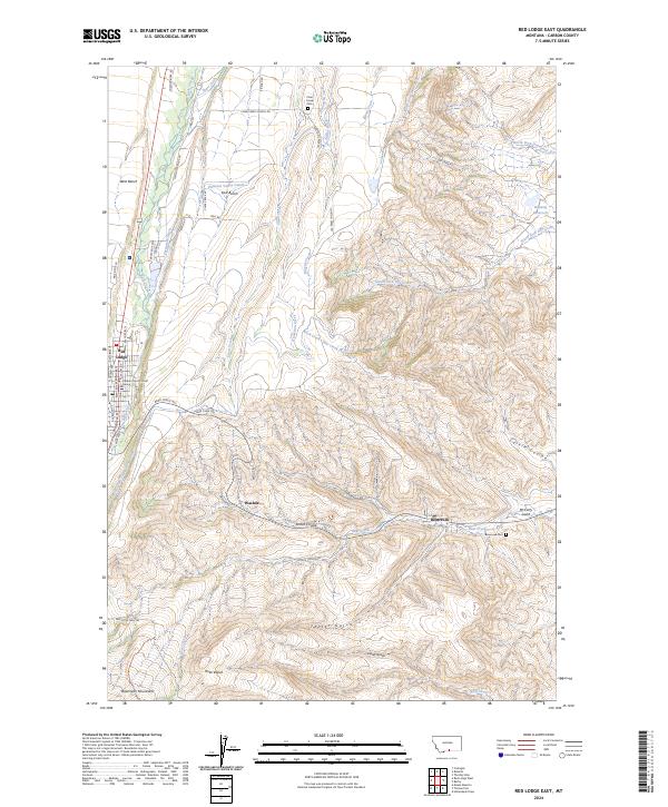 Red Lodge East, MT — USGS 7.5-minute topo (2024)