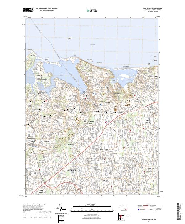 Port Jefferson, NY — USGS 7.5-minute topo (2023)