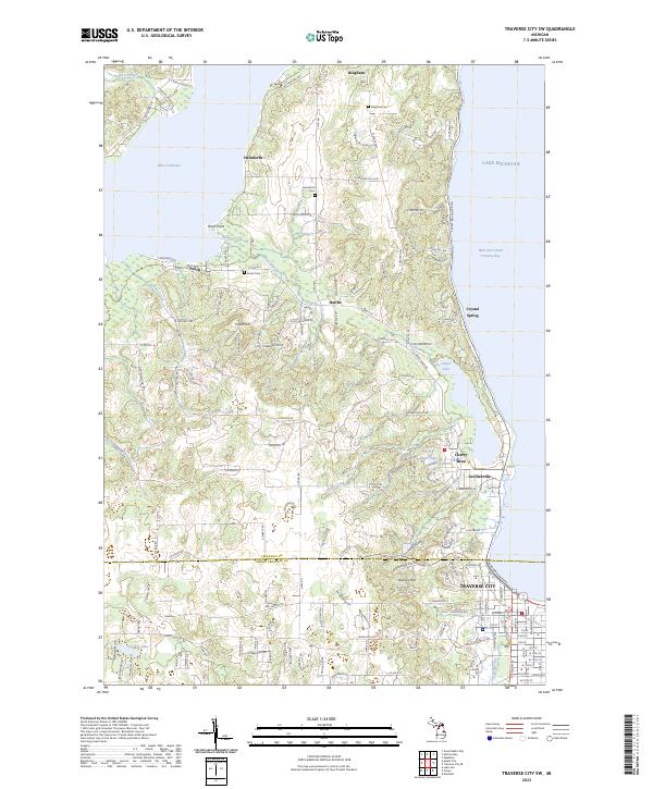 Traverse City SW, MI — USGS 7.5-minute topo (2023)