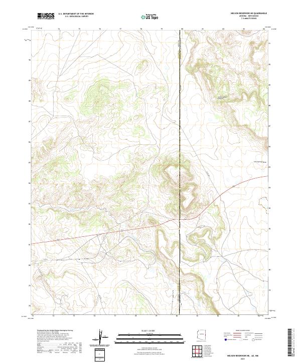 Nelson Reservoir NE, AZ-NM — USGS 7.5-minute topo (2021)
