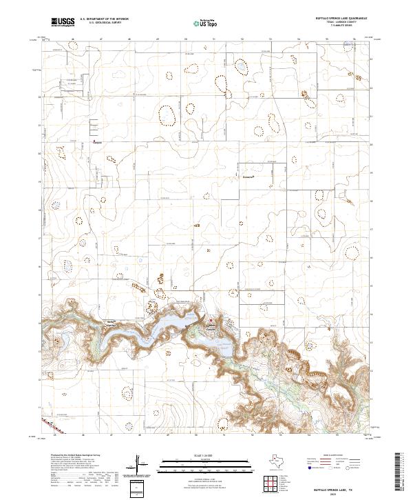 Buffalo Springs Lake, TX — USGS 7.5-minute topo (2023)