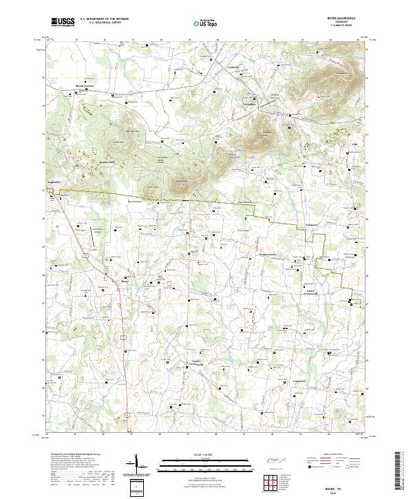 Rover, TN — USGS 7.5-minute topo (2022)