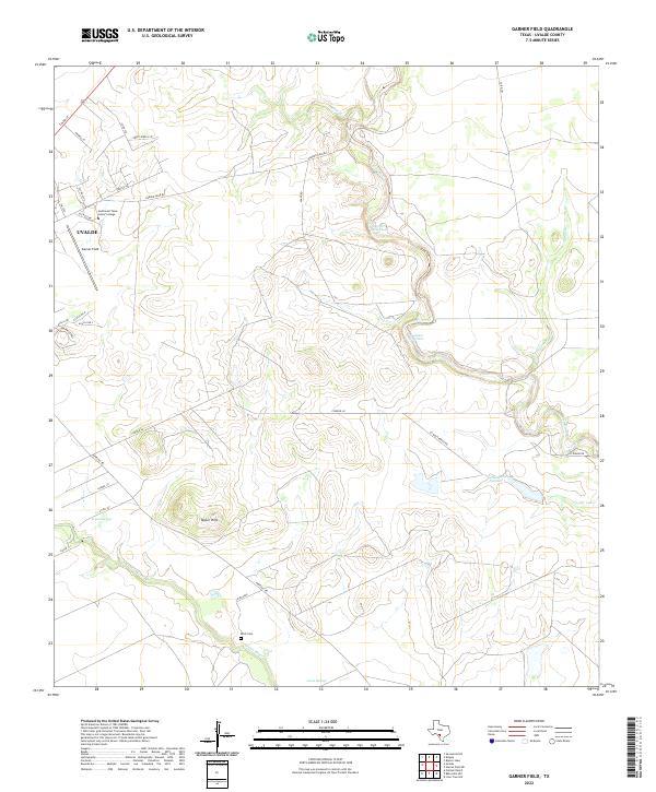Garner Field, TX — USGS 7.5-minute topo (2022)