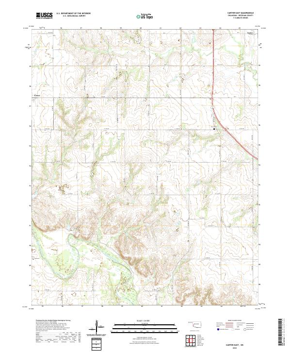 Carter East, OK — USGS 7.5-minute topo (2022)