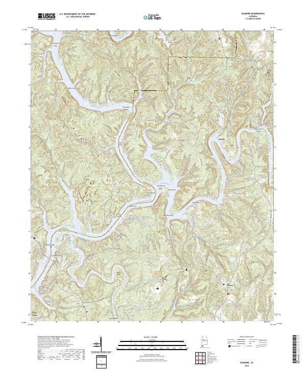 Gilmore, AL — USGS 7.5-minute topo (2024)