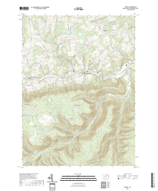 Powell, PA — USGS 7.5-minute topo (2023)