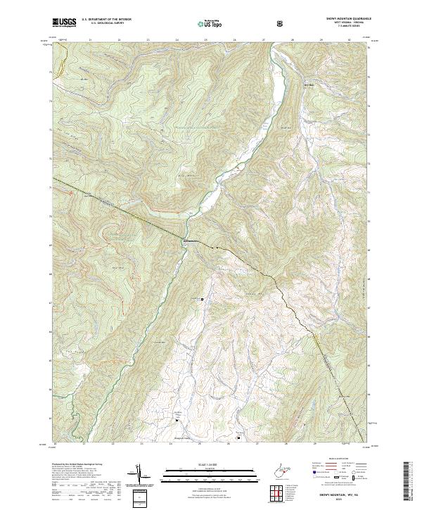 Snowy Mountain, WV-VA — USGS 7.5-minute topo (2023)