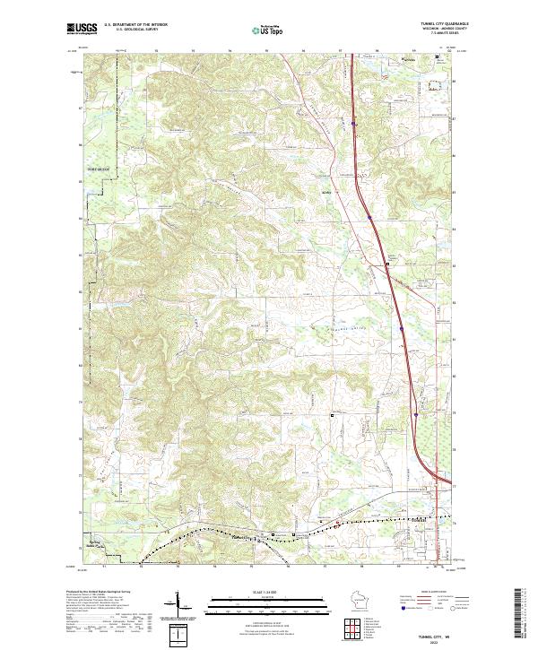Tunnel City, WI — USGS 7.5-minute topo (2022)