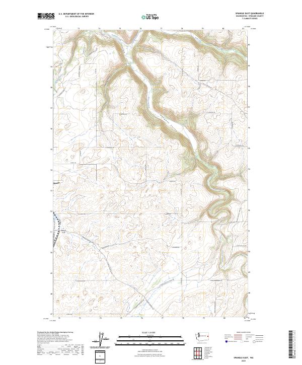 Spangle East, WA — USGS 7.5-minute topo (2023)