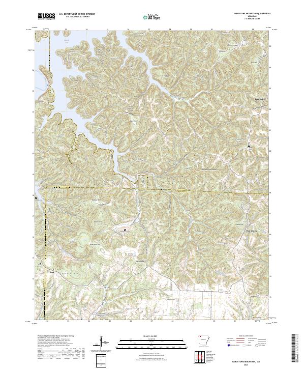 Sandstone Mountain, AR — USGS 7.5-minute topo (2024)