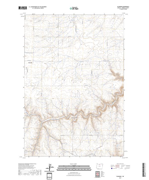 Klondike, OR — USGS 7.5-minute topo (2023)